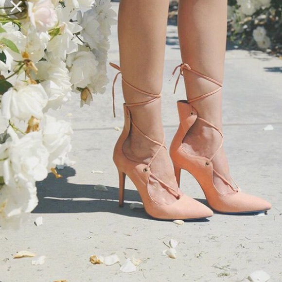 Qupid Lace up Heels - Picture 4 of 4